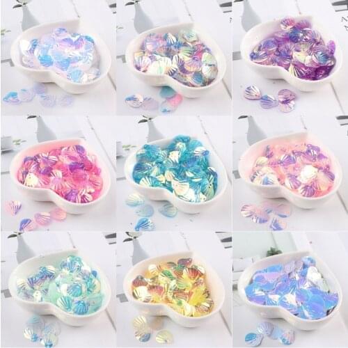 10g13mm transparent fantasy color shell fish scale sequin jewelry canthus stick DIY wedding dress craft womens wear accessories