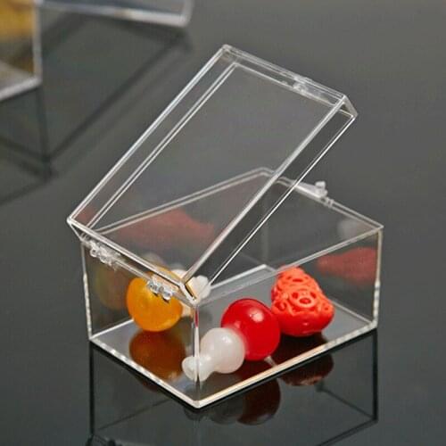 Transparent Plastic Storage Box Small Square Jewelry Collection Display Screw Crafts Case Bead Container Home Desktop Decoration