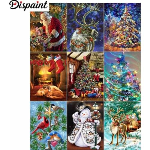 Dispaint Full Drill Diamond Painting "Christmas tree” DIY Picture Of Rhinestone 5D Diamond Embroidery Cross Stitch Decor