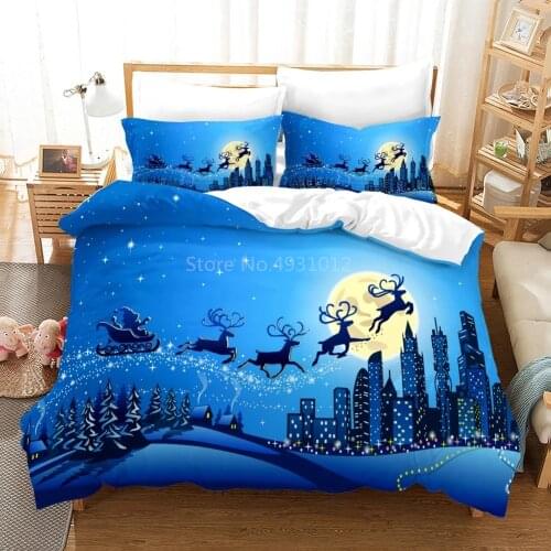 Cartoon Christmas Bedding set for Children Crib kids Baby Duvet Cover set Europe Single Double Cute snowman Christmas Gift