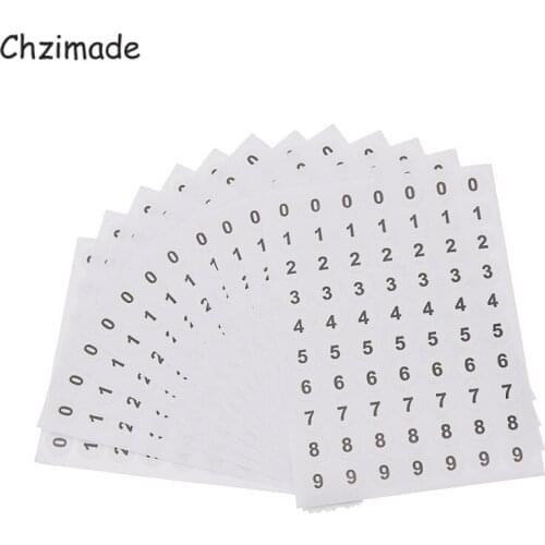 Chzimade 24Sheets Numbers 0-9 Self Round Adhesive Scrapbooking Sticker Labels Tags For Notebook Diary Diy Handmade Crafts