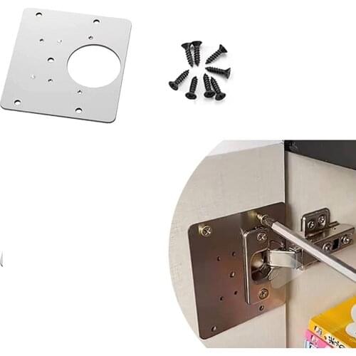 Hinge Repair Plate with Mounting Screws Cabinet Cupboard Furniture Drawer Window Steel Plate Repair Hardware Accessories 8m*9m