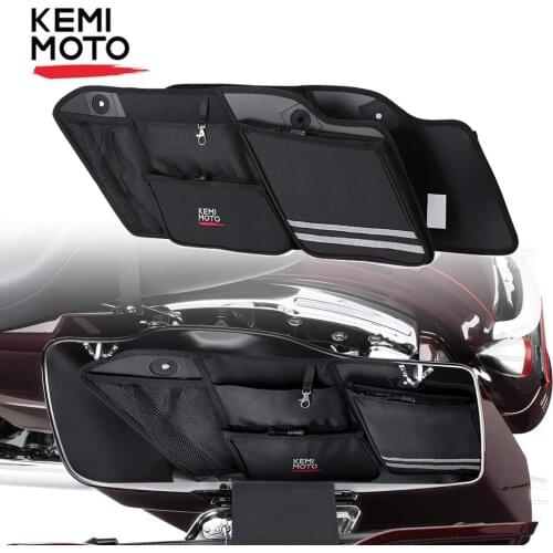 KEMiMOTO 1 Pair Saddlebags Organizer For 1993-2013 Road Glide Electra Glide Street Glide Road King Saddle Bag Organizers