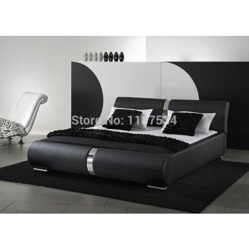 Comfortable bed PU+PVC modern soft bed leather soft bed large size bed-C312