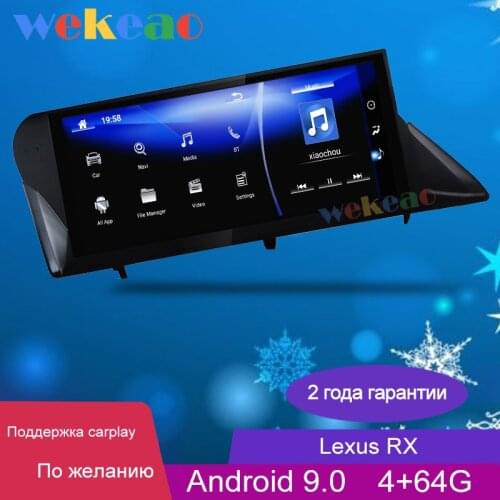 Wekeao 10.25" Touch Screen 1 Din Android 9.0 Car Radio Automotivo For Lexus RX RX270 RX350 RX450h Auto GPS Navigation 2009-2015