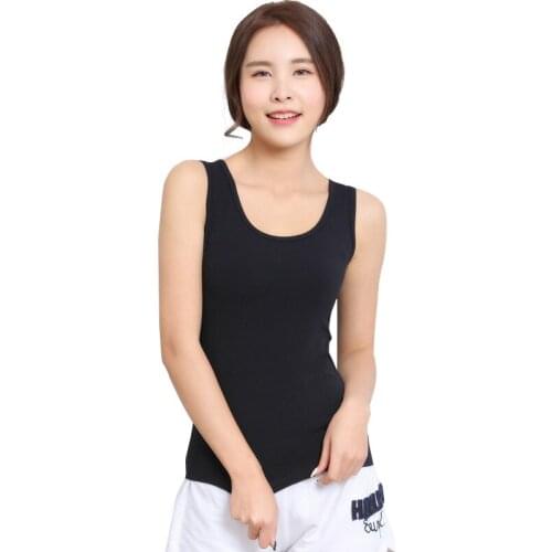 Vest Women 's Summer Base Inside Wear Solid Color Slim Yoga Camisole Women 's Cotton Sports Vest Fitness Workout Running Vest