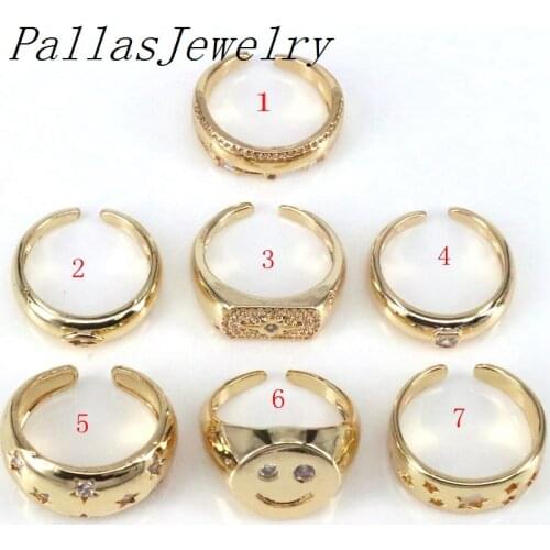 10Pcs Korean Style Gold face star Rings For Women Girls New Geometric Anillos Mujer Wedding Jewelry Party Minimalist