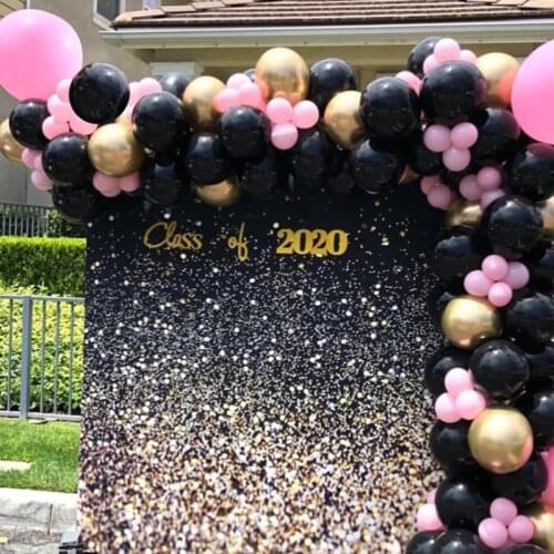 125pcs Black Pink metal gold Balloon Garland Kit as Backdrop for Birthday Baby Bridal Shower wedding Party Decorations