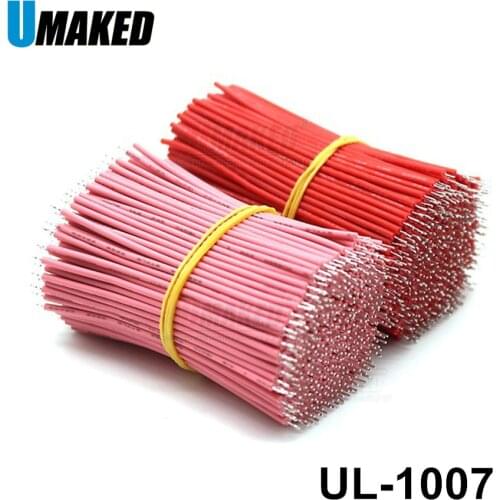 20pcs UL-1007 pcb solder cable 22/24/26AWG 10cm Fly jumper wire cable Tin Conductor wires color choose