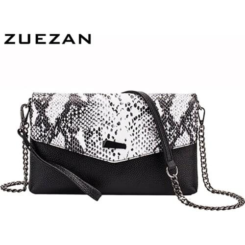 25*13*3cm, Serpentine Flap Chains Bag, Day Clutch Bag, Women Cowhide Shoulder Bag, Sweet Girl Messenger Crossbody bag A257