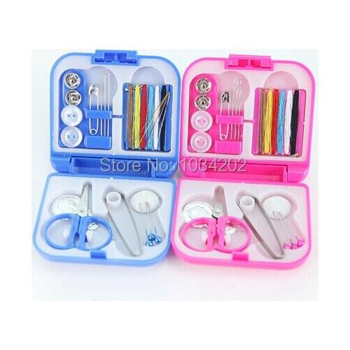 300pcs Portable Travel Sewing Kits Box Needle Threads Scissor Thimble Home Tools Free Shipping