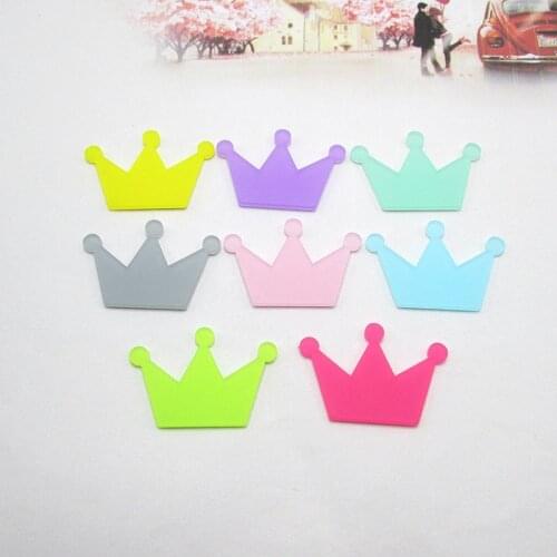 32pcs/lot 3.7*2.5cm candy color matting Acrylic crown Flatback Cabochon DIY Craft Decoration Hair clip accessories