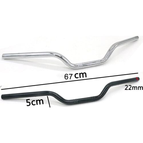 7/8" Universal Motorcycle Metal Handlebar Retro Black Motorbike Handlebars Moto Scooter 22mm Handle Bar Black Chrome