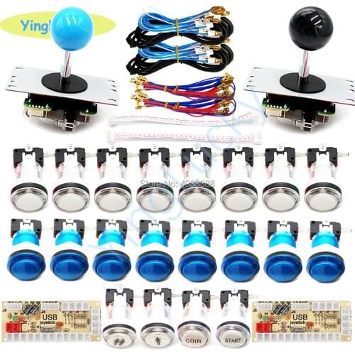 Zero Delay Joystick Arcade DIY Kit LED Push Button+Joystick+USB Encoder+Wire Harness USB Controller For Arcade Mame Arcade Game