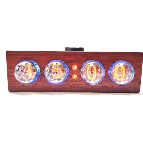 NIXIE CLOCK IN 4 glow tube clock tube clock solid wood clock,Beautiful appearance and clear display