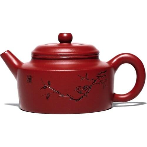 Zisha Pot, Yixing Purply Clay Tea Teapot Chinese Pots Mud Full Handmade Drinkware,Teaware,Suit for Green Tea,Black,Dark