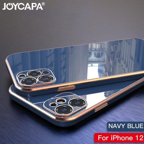 Luxury Square Frame Plating Case For iPhone 12 Pro Max Bling Soft TPU Cover For iPhone 12 Mini 11 Pro Max XS XR X 6 6S 8 7 Plus