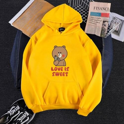 Harajuku Kawaii Loose Schoolgirl Sweatshirt Ulzzang Korean Fashion Cartoon Print Hoodies Women Winter Long Sleeve Tops