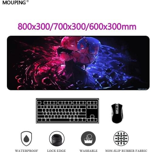 Re zero mouse pad gaming accessories zero two Anime mousepad Gamer keyboard desk pad computer table Deskmat 800x300 DropShipping