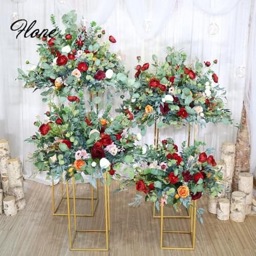 Flone Artificial Flowers Wedding Centerpieces Floral Ball Table Decor Simulation Forest Background Road Leading Decoration