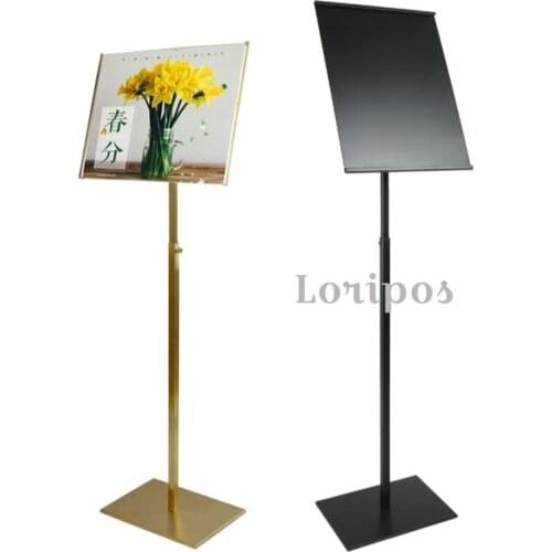 Loripos Metal Horizontal Vertical Floor Poster Stand Advertising Banner Display Rack Sign Holder Poster Menu Photo Picture Rack