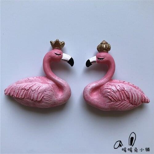 Cute cartoon wedding wedding flamingo resin refrigerator magnet stickers