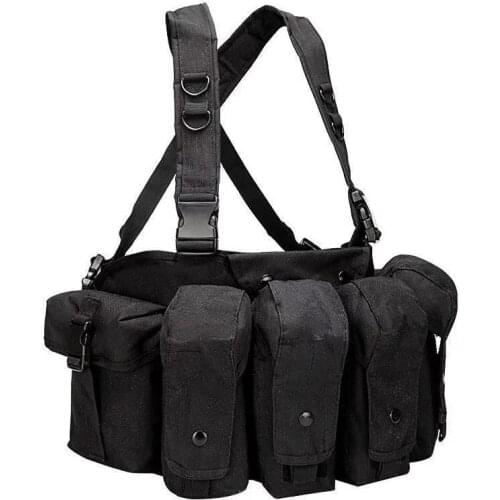 Multifunctional Outdoor Tactical Vest Chest Rig Molle Hunting Vest Portable Tactical Belly Pockets Military Airsoft Vest Gear