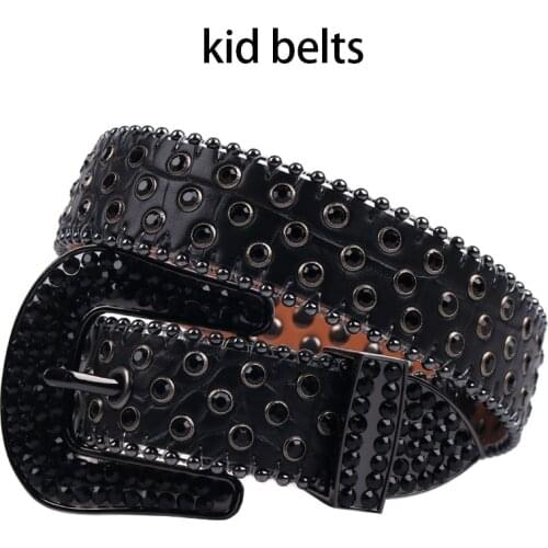 Fashion Kids Rhinestones Belt Diamond Waist Belt Strap Boys And Girls Waistband Crystal Studded Leather For Children Jeans Pants