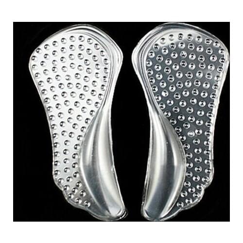 1Pair Soft Silicone Gel Insoles Feet Cushion Half Heel Insole Shoe Pad Height Increase Foot Massager Care Women Massaging