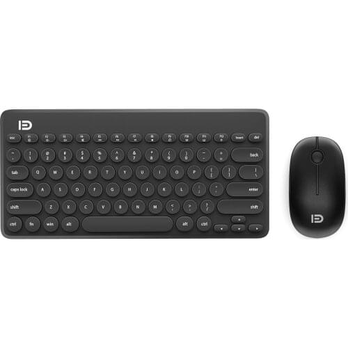 2.4GHz Wireless Keyboard and Mouse Set, FD iK6620 Cordless Round Key Silent 79-Key for Laptop Mac and PC