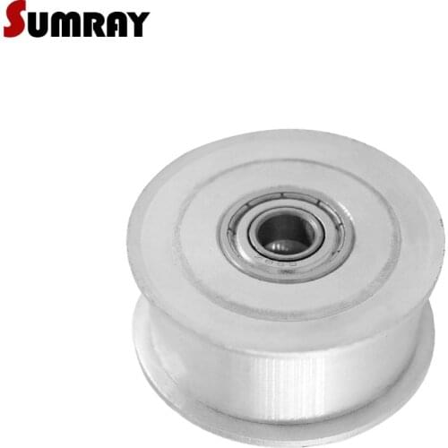 SUMRAY MXL 30T Idler Tensioner Wheel No teeth 3/4/5/6mm Bore Idler Timing Pulley With Bearing 7/11mm Aluminium Pulley Wheel