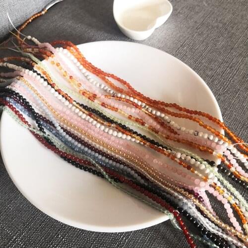 4mm AA+Natural Round Stone Small Loose Beads Quartz Obsidian Aragonite Kyanite Hawk Eye For Jewelry Making DIY Bracelet Necklace