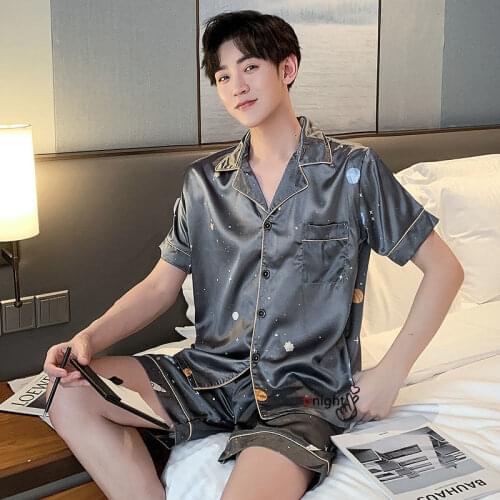 Okkdey Mens Silk Pajamas