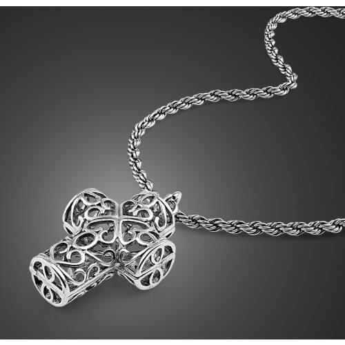 Punk Mens 100% 925 Sterling Silver Cross Pendant Necklace Vintage Fashion Male Collar Fine Jewelry Holiday Gifts