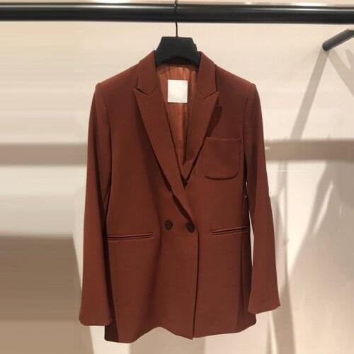 Patads light luxury method single suit autumn winter womens professional style double breasted patch bag jacket ve00201