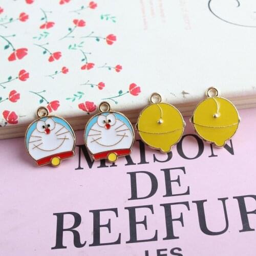 Buttocks Charm Pendants 10pcs Kawaii Japanese Pokonyan Cat Enamel Charms for Earring Baby Bracelets Brooch DIY Jewelry Making