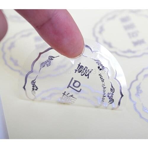 PVC Sticker Transparan Label custom Sticker Pencetakan Logo Sticker Perekat Kemasan Hadiah Sticker