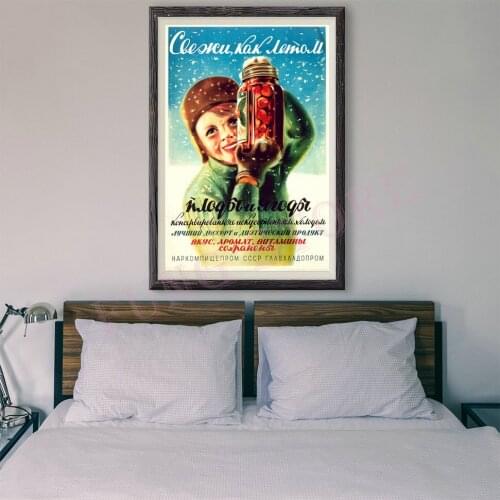 RE073 Retro Russian Style Painting Commercial Publicity 72 Custom Silk Poster Home Deco Wall Art Christmas Gift