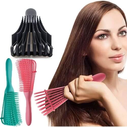 Octopus Shape Ribs Comb Rubber Non-slip Anti-tangle Hair Brushes All Ages Scalp Massager Hair Care Brushes Bathroom Accessories