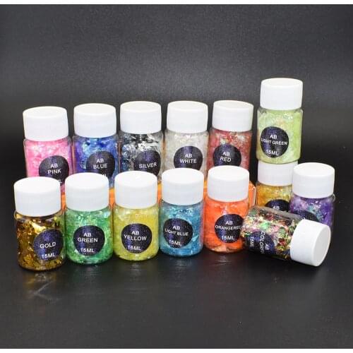 15ml 14Colors Sugar Broken Pieces Flashing Debris Material Epoxy uv Resin Mold Making Jewelry Filling for DIY Jewelry