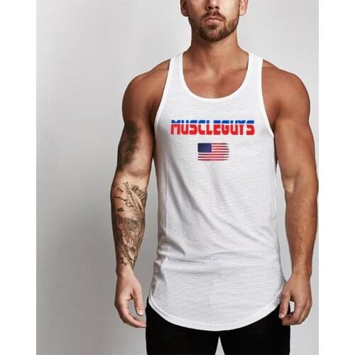 Mesh Fashion Mens Tank Top Fitness Brand Workout Casual Singlets Sleeveless Gym Tanktops Bodybuilding Vest Stringer Undershirt