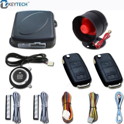 OkeyTech Keyless Entry Engine Start Alarm System Push Button Remote Starter Stop Auto Anti-theft Car Search