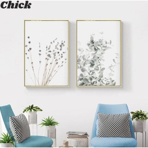 Nordic Style Lavender Eucalyptus Posters Botanical Canvas Painting Farmhouse Wall Art Pictures for Living Room Home Decoration