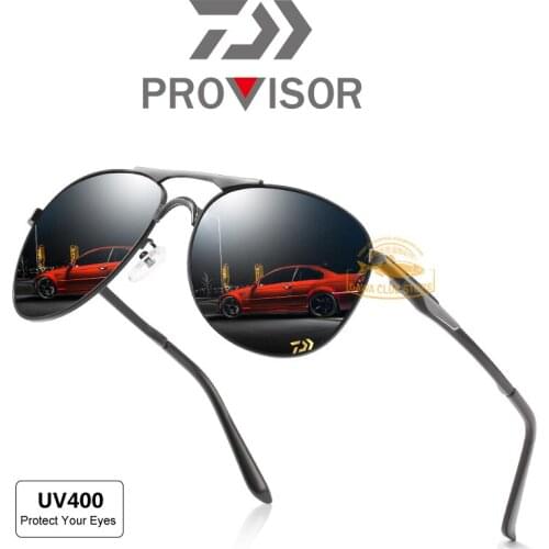 DAIWA Fishing Glasses Outdoor Mens New Fishing Anti-ultraviolet Metal Sunglasses Classic Retro Polarized Sunglasses