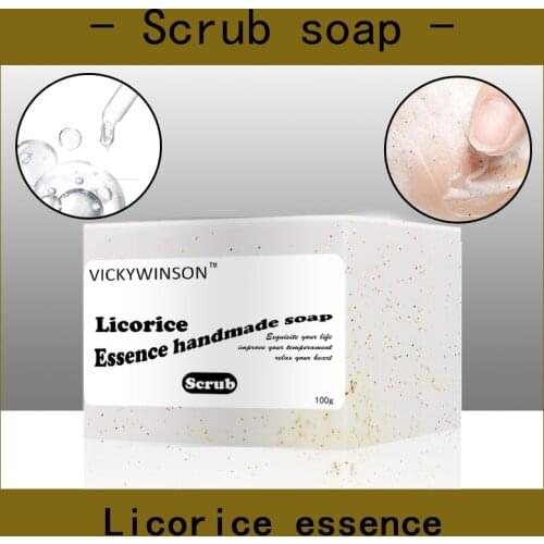 Licorice essence scrub soap handmade Soap 100g Amino acid soaps Essence Hydrating Shrink Pores Smear Lotion Moisturizing Milk