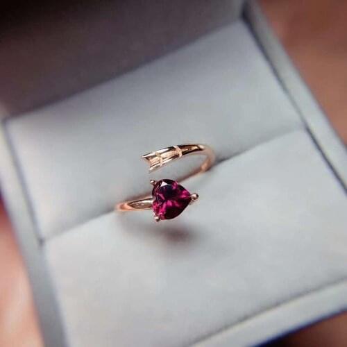 Natural And Real Garnet Ring Gemstone Ring 925 Sterling Silver Ring for Women Wedding Ring