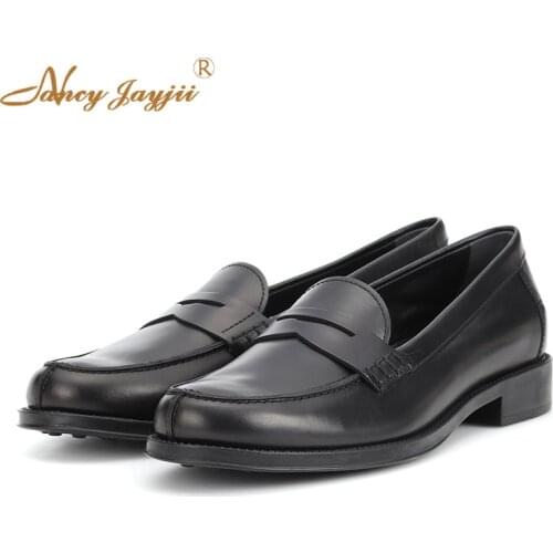 Nancyjayjii 2019 School Days Girls Black Fashion Loafer Flats Slip On Shoes Woman Round Toe Dress Casual Shoe Woman Size 4-16