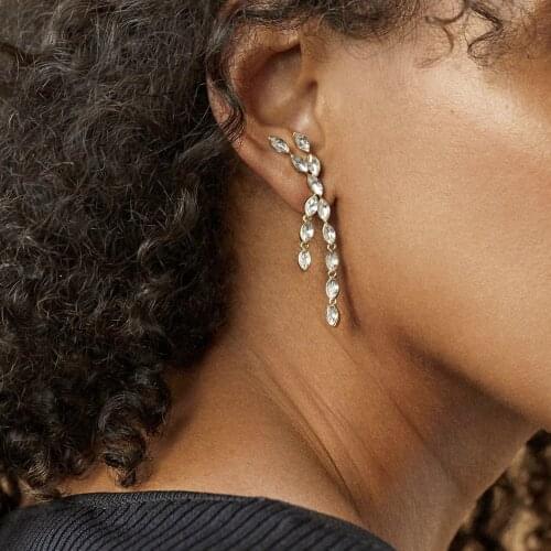 Street Shot Explosion Earrings Exaggerated White Horse Eye Pendant Long Ear Earrings Dangle Earrings