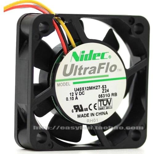 Nidec U40X12MHZ7-53 Z24 DC 12V 0.10A 40x40x10mm Server Cooling Fan