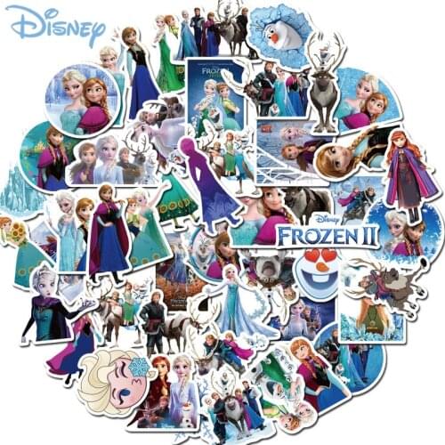 10/50PCS Disney Frozen Stickers Girl Cartoon Princess Funny Waterproof Laptop Guitar Skateboard Luggage Helmet Sticker Kids Toys